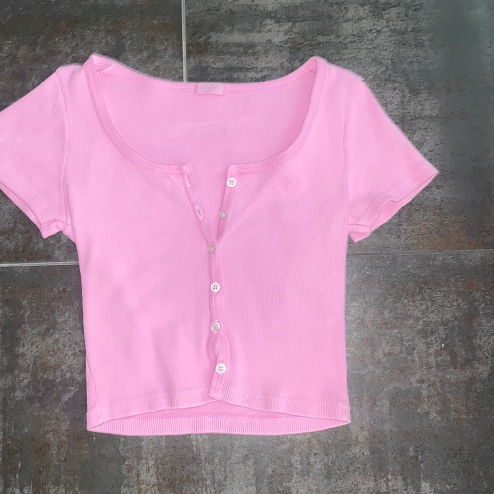 button up pink T-shirt, size small, from PacSun